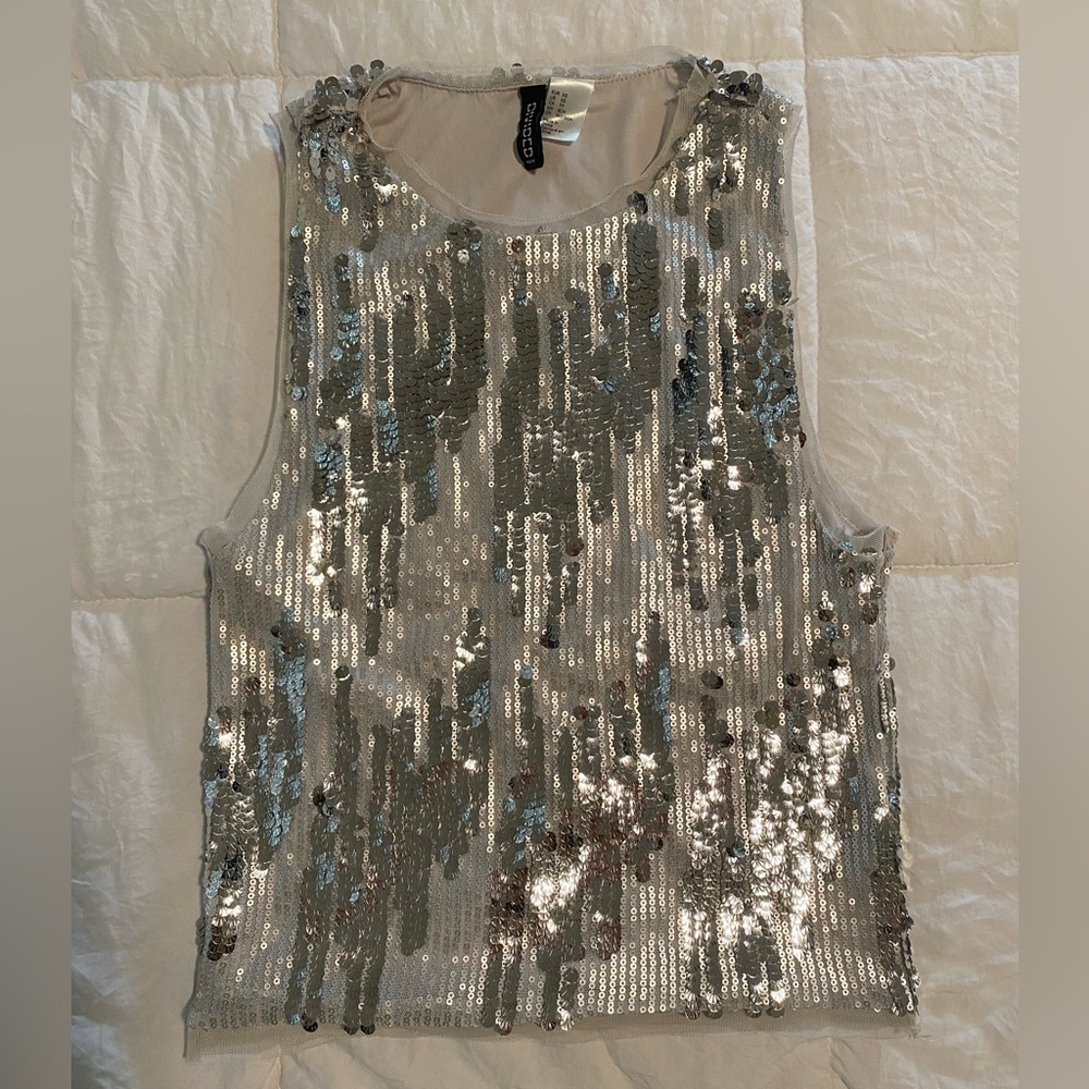Sequin top (silver) H&M